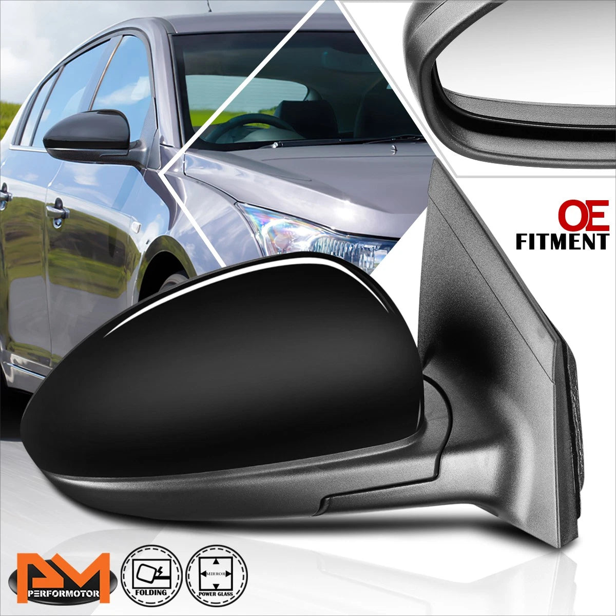 OE Style Powered Rear View Side Door Mirror Right for Chevy Cruze (2011–2016)