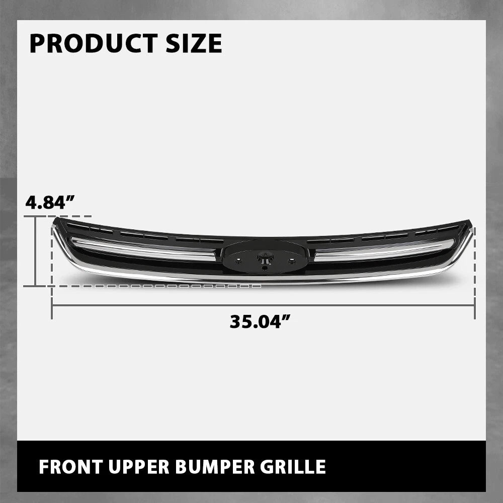 Front Upper Bumper Grille for Ford Escape (2013–2016) Black & Chrome