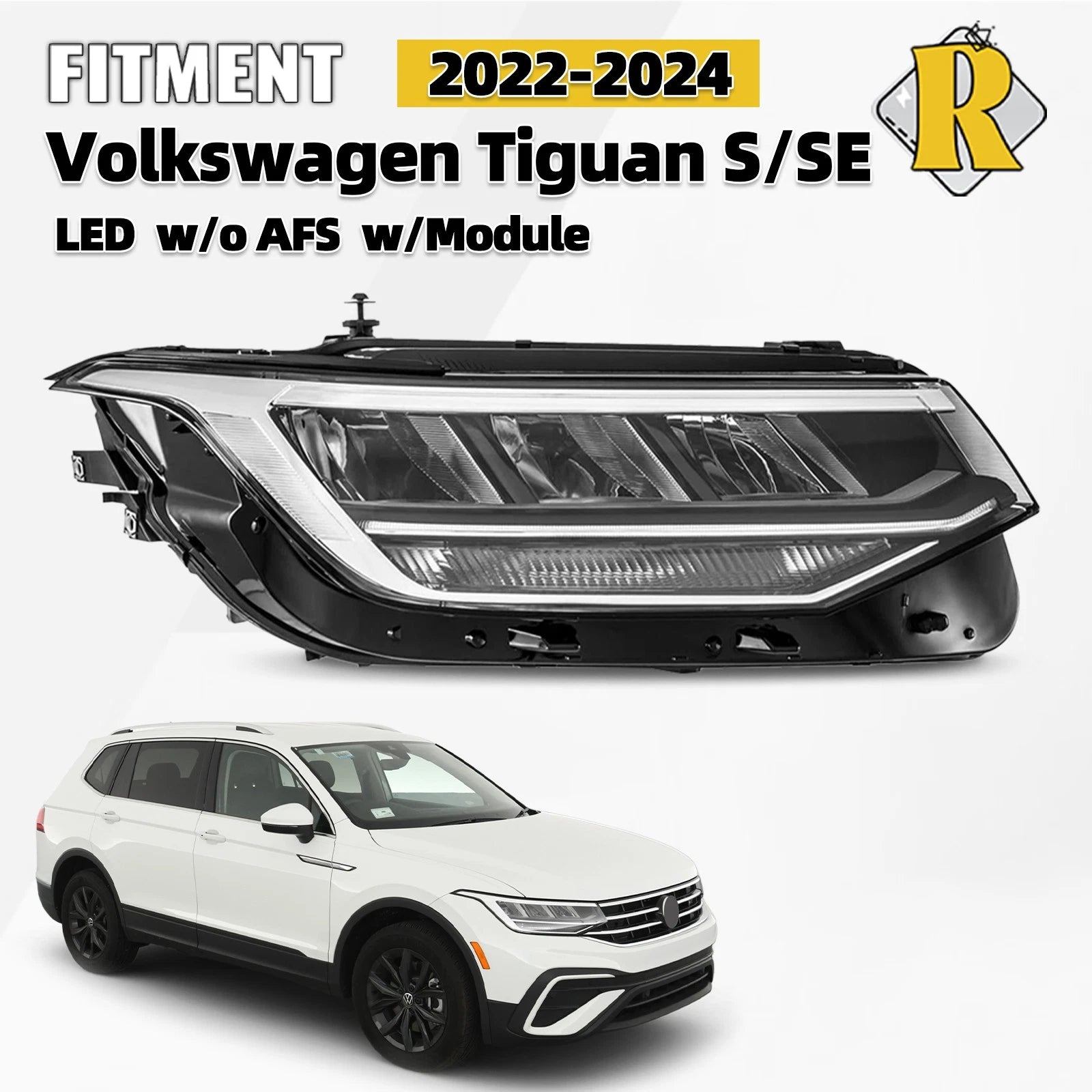 LED Headlight for Volkswagen Tiguan (2022–2024) Right Passenger Side