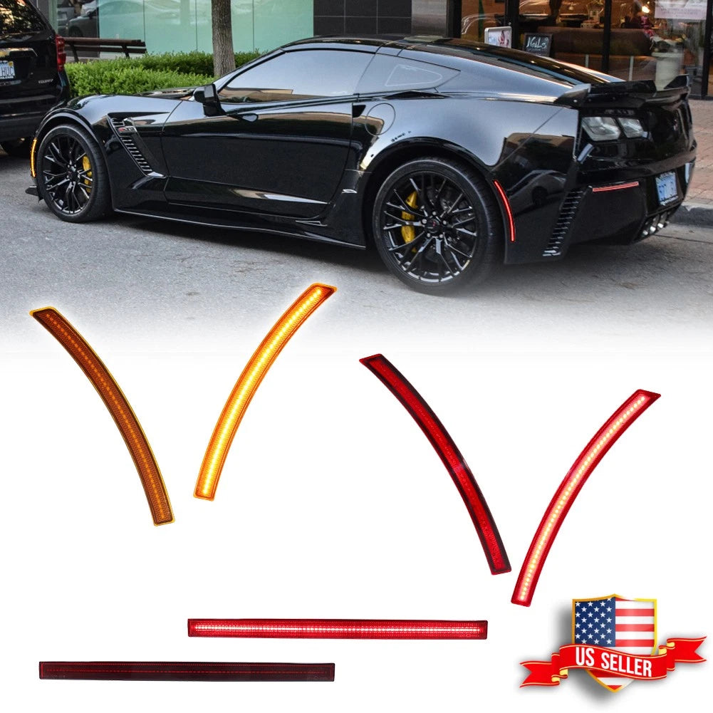 Full LED Side Marker Lights & Bumper Reflector Lamps for Chevy Corvette C7 (2014–2019)