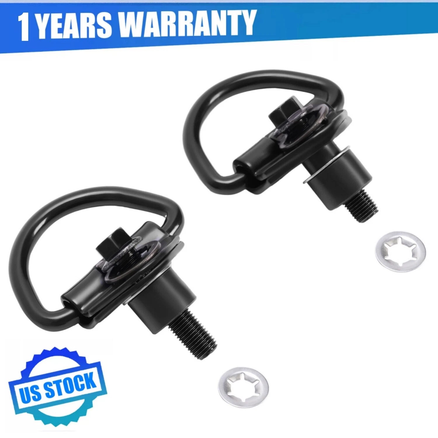 2X D-Rings Rear Cargo Tie Down Hook for Ford Transit 150 250 350 (2015–2023)