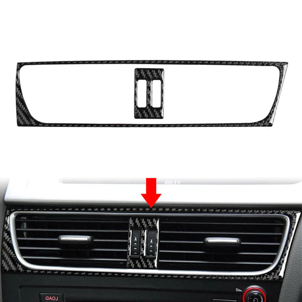 Carbon Look Center Air Conditioner Vent Outlet Cover Trim for Audi Q5 (2009-2017)