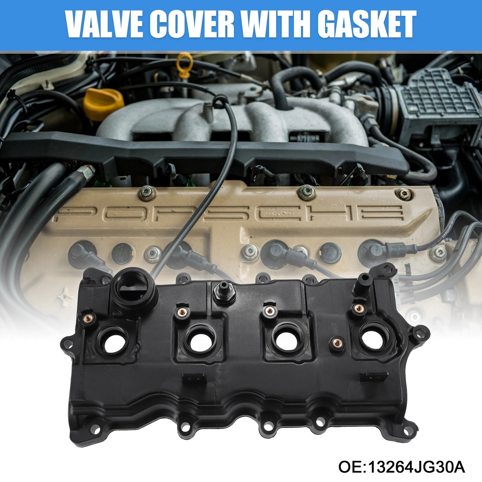 Set of 1 Engine Valve Cover with Gasket for Nissan Rogue (2008–2013) No.13264JG30A