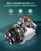 AC Compressor for Honda Civic L4 1.6L (1996–2000) CO 3057AC 38810P2FA01