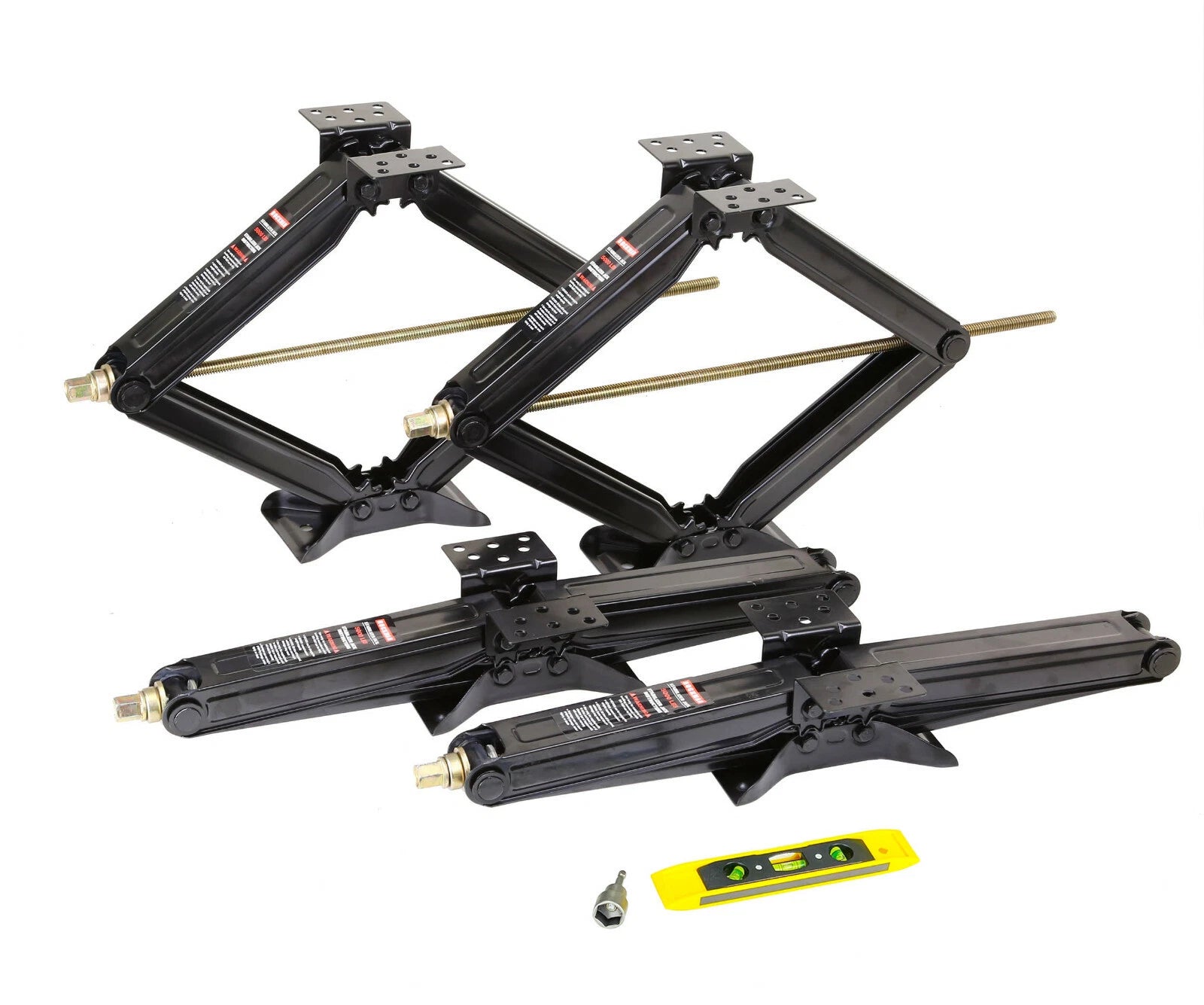 Set of 4 Stabilizer Leveling Scissor Jacks for RV Camper Trailer (24", 5000lbs)