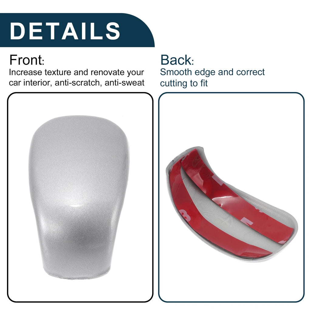 ABS Gear Shift Knob Cover Sticker for Honda Civic (2021–2023) Silver Tone