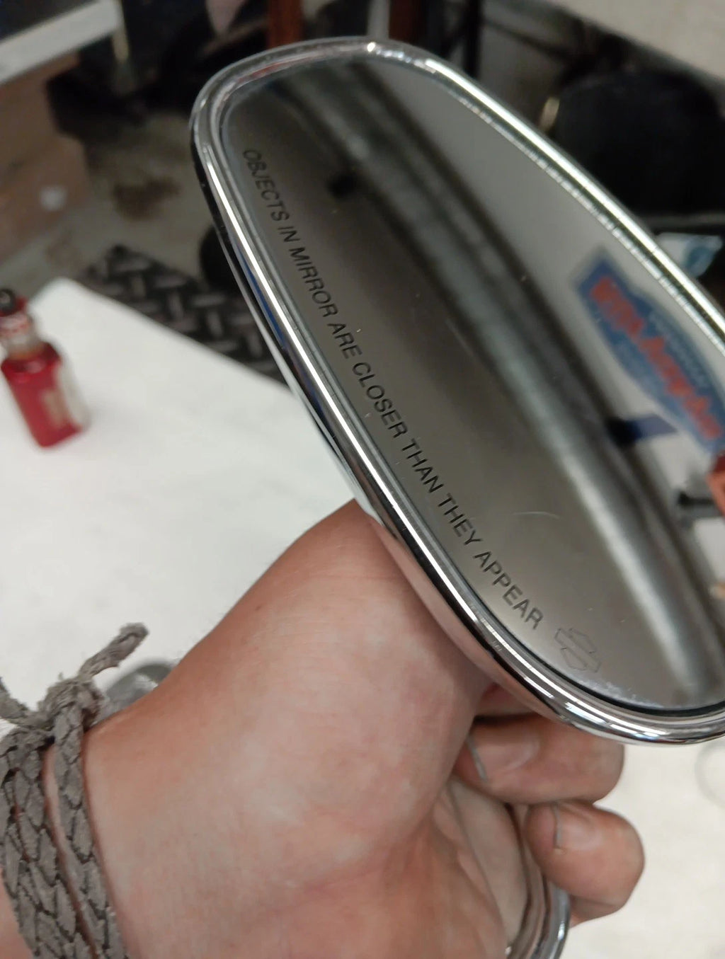 Set of 2 Teardrop Mirrors for Harley Davidson (OEM, Chrome)