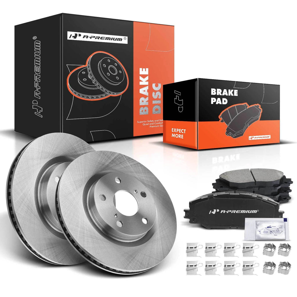 Front Disc Brake Rotor and Ceramic Pads for Toyota RAV4 (2013–2018)