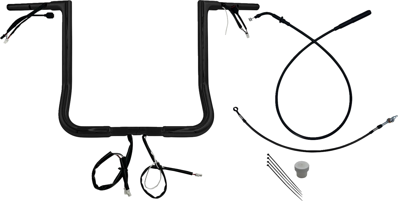 EZ Install Wired Handlebar Kit 1-1/4" Flat Top 16" for Harley Davidson