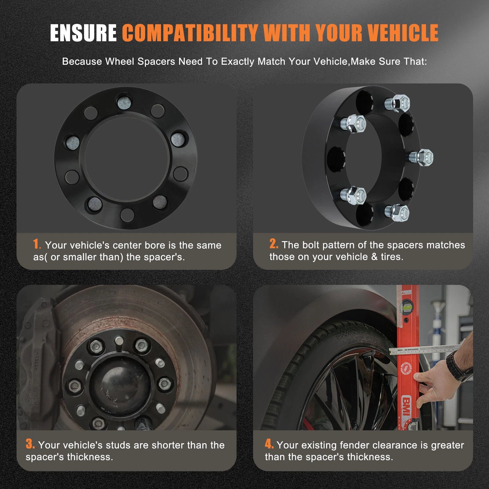 Set of 4 Wheel Spacers for Ram 1500 (2012–2018) 2" 5x5.5 14x1.5