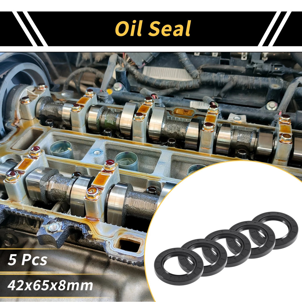 Set of 5 Oil Seal Rotary Shaft Seal NBR Rubber 42x65x8mm