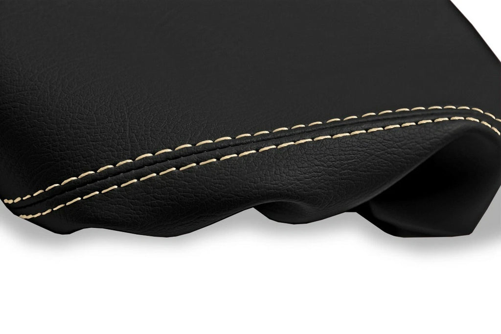 Leather Console Lid Pull Over Cover for Infiniti FX35 (2003–2005) Beige Stitch