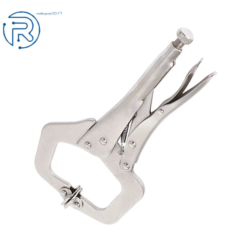 Set of 5 Locking C Clamp Pliers for Vise Grip with Swivel Pad