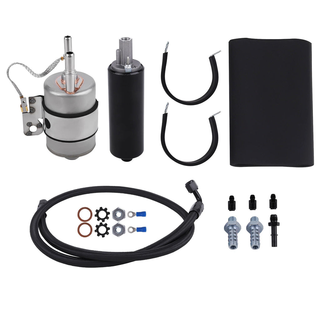 255LPH Inline High Pressure EFI Fuel Pump w/Install Kit for Chevy V8