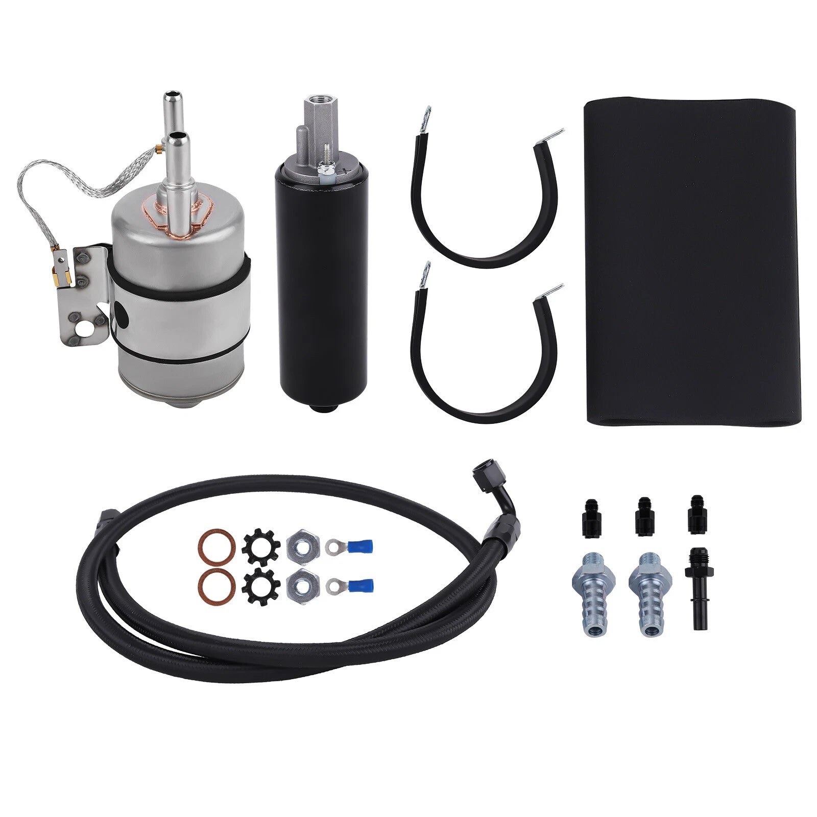255LPH Inline High Pressure EFI Fuel Pump w/Install Kit for Chevy V8