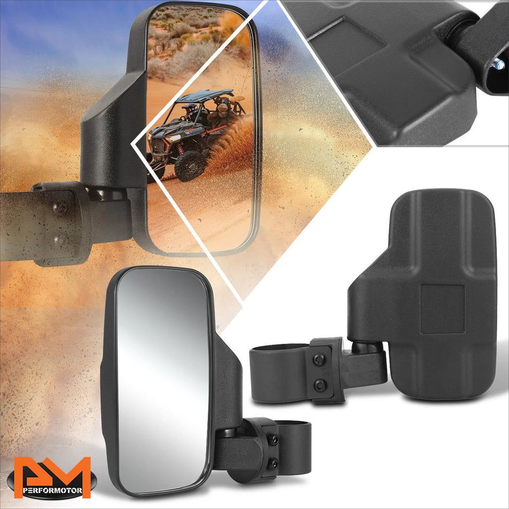 Universal UTV Side View Mirrors for Roll Cage Bar Mount (Convex)