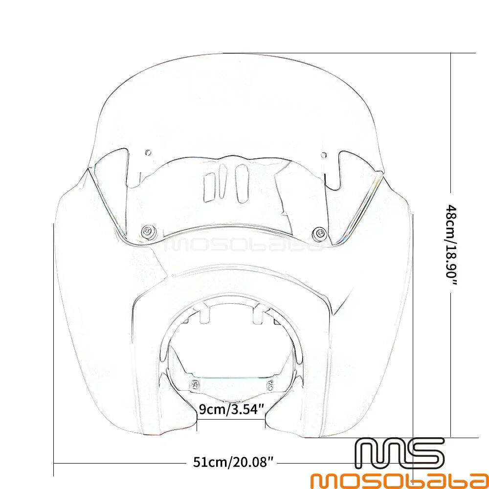 LED Headlight Fairing Windshield Kit for Harley Low Rider S FXLRS (2020-2022)