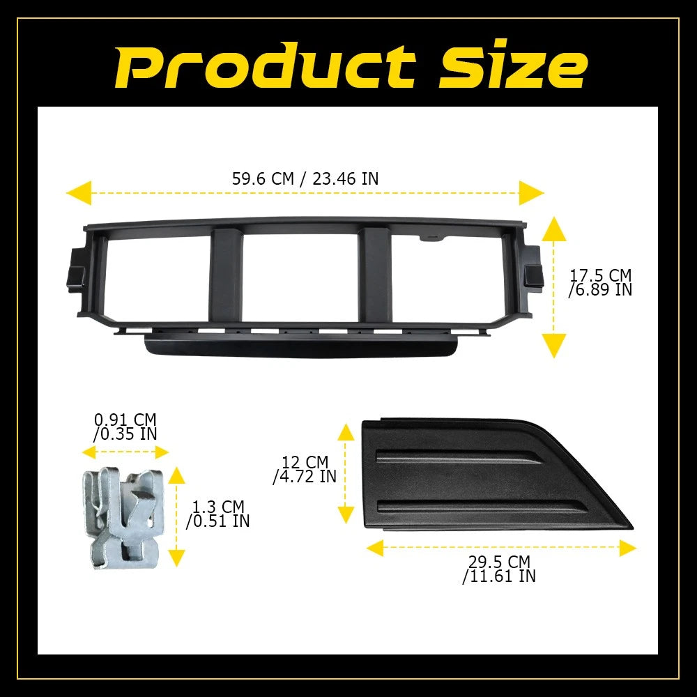 Front Bumper Grille Cover & Corner Panel Trim for Ford F150 (2021–2024) ML3Z17B968BB H