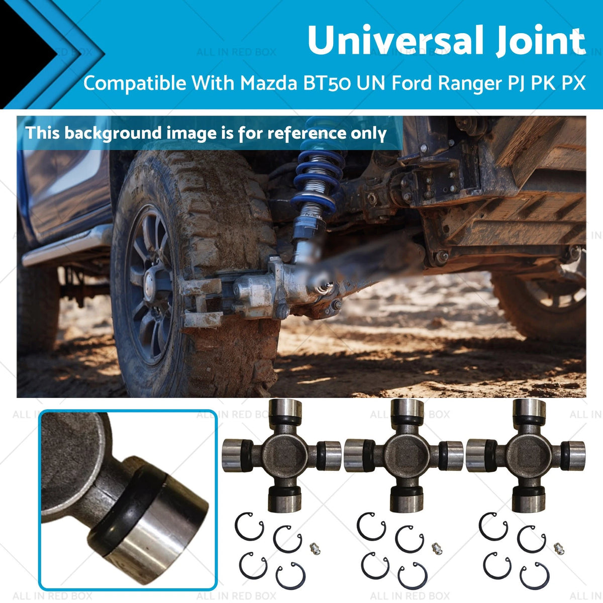 3X Universal Joints Rear Driveshaft for Ford Ranger PJ PK PX BT-50 (2006–2023)