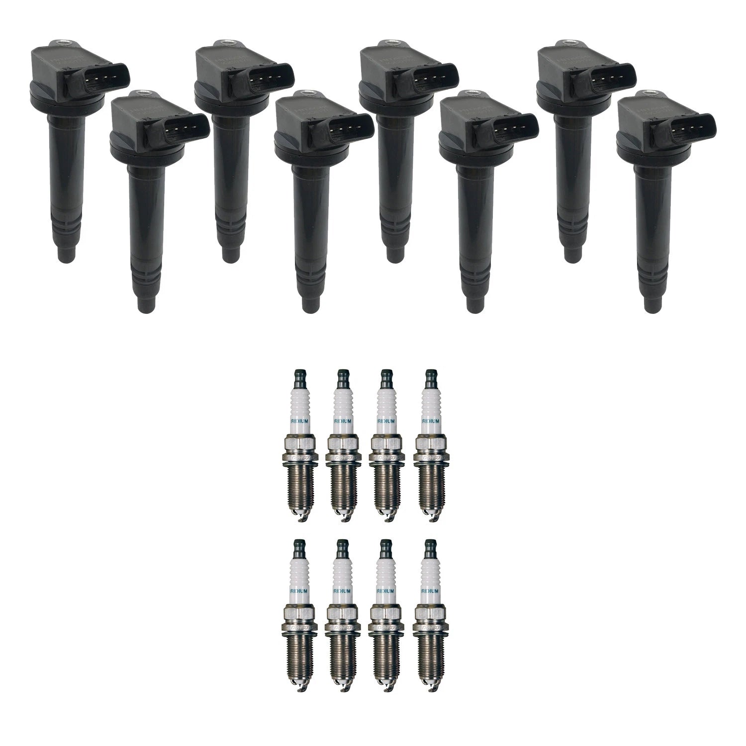 Set of 8 Ignition Coils & Denso Iridium Spark Plugs for Lexus LS460 LS600h (2007–2017)
