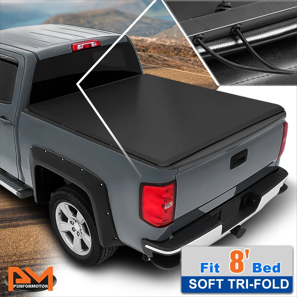 Vinyl Soft Top Tri-Fold Tonneau Cover for Ford F150 (2015–2023) 8ft Bed
