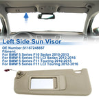 Left Side Sun Visor for BMW 5 Series F10 Sedan Beige