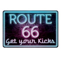 Route 66 Embossed Nostalgia Tin Sign Decor 8 x 12
