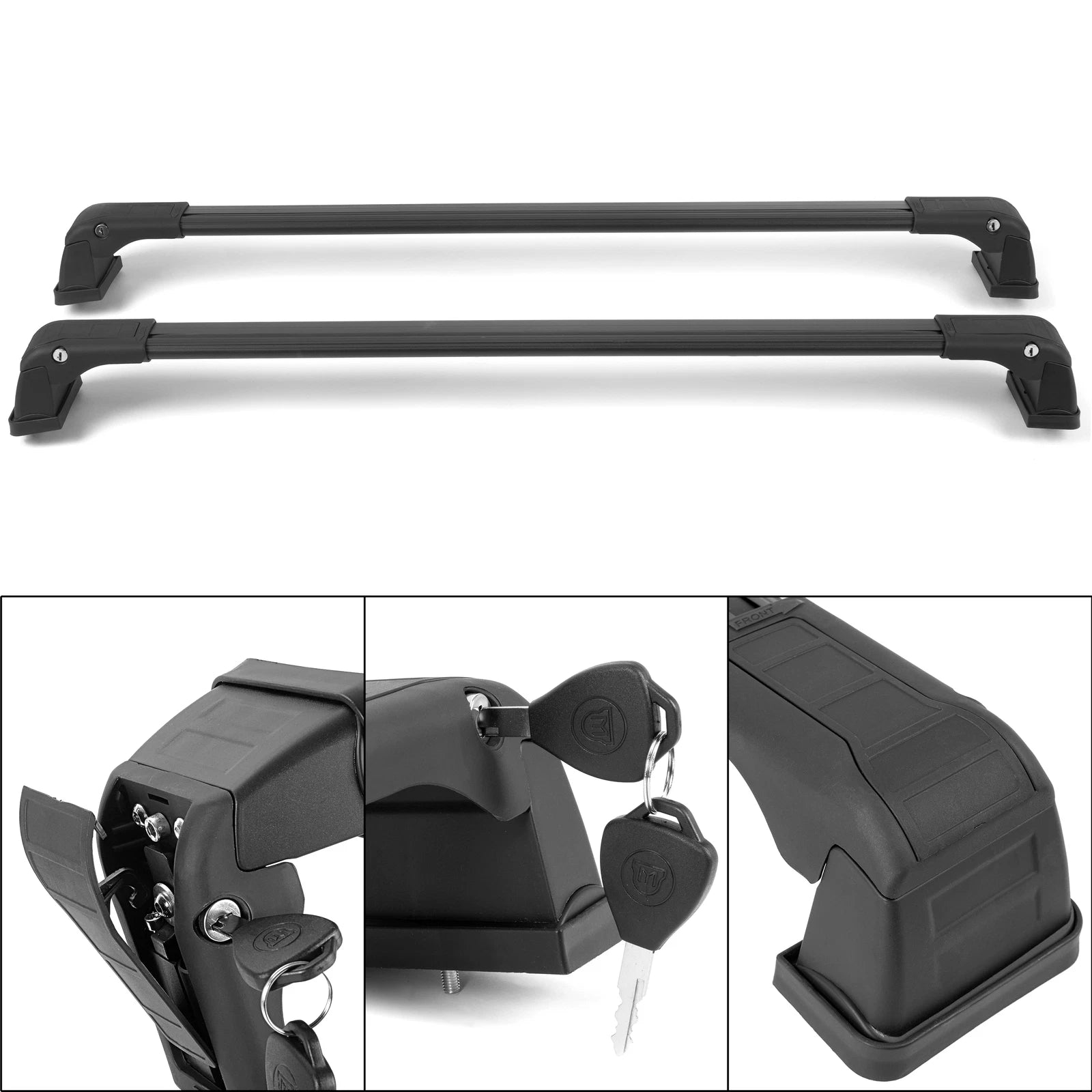 Set of 2 Aluminum Roof Rack Cross Bars for Kia Soul (2014–2019)