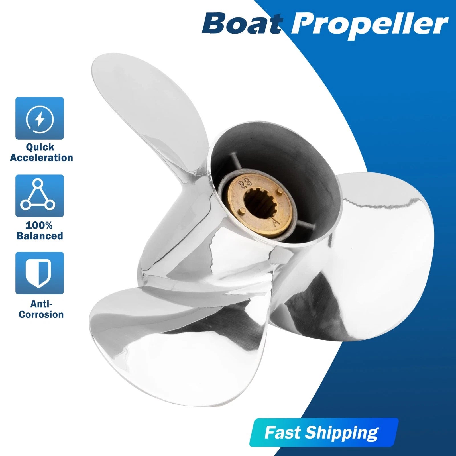 10.5 x 15 Stainless Steel Propeller for Mercury 40-60HP (RH)