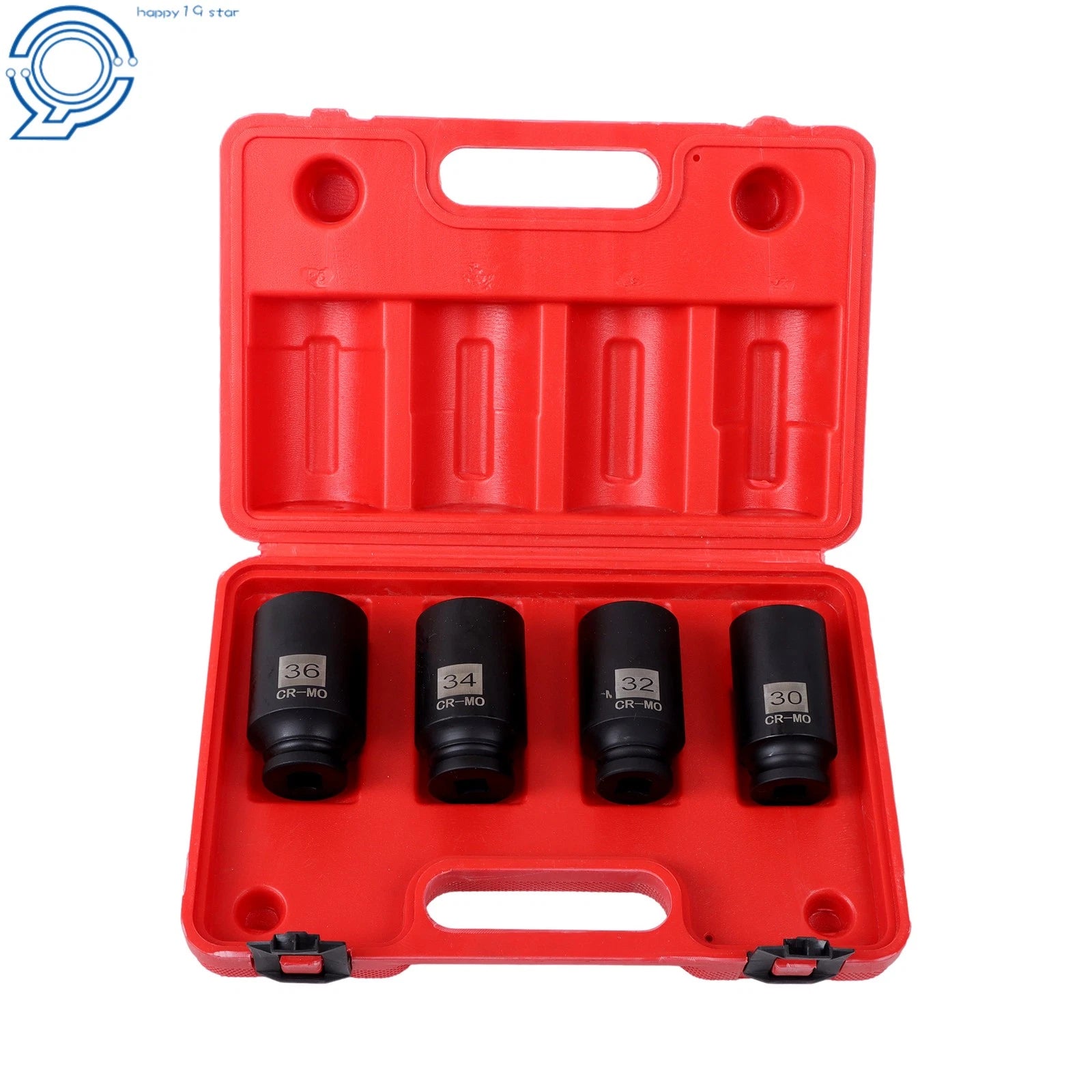 Set of 4 Spindle Axle Nut Sockets for Automotive (30mm, 32mm, 34mm, 36mm)