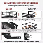 Cargo Carrier Hitch Mount Rear Folding Basket Rack for SUV (Fits Most Models)