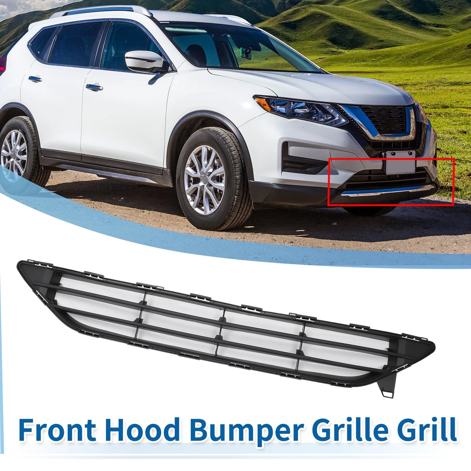 Front Lower Hood Bumper Grille Grill for Nissan Rogue (2016–2020) No.622546FL0A