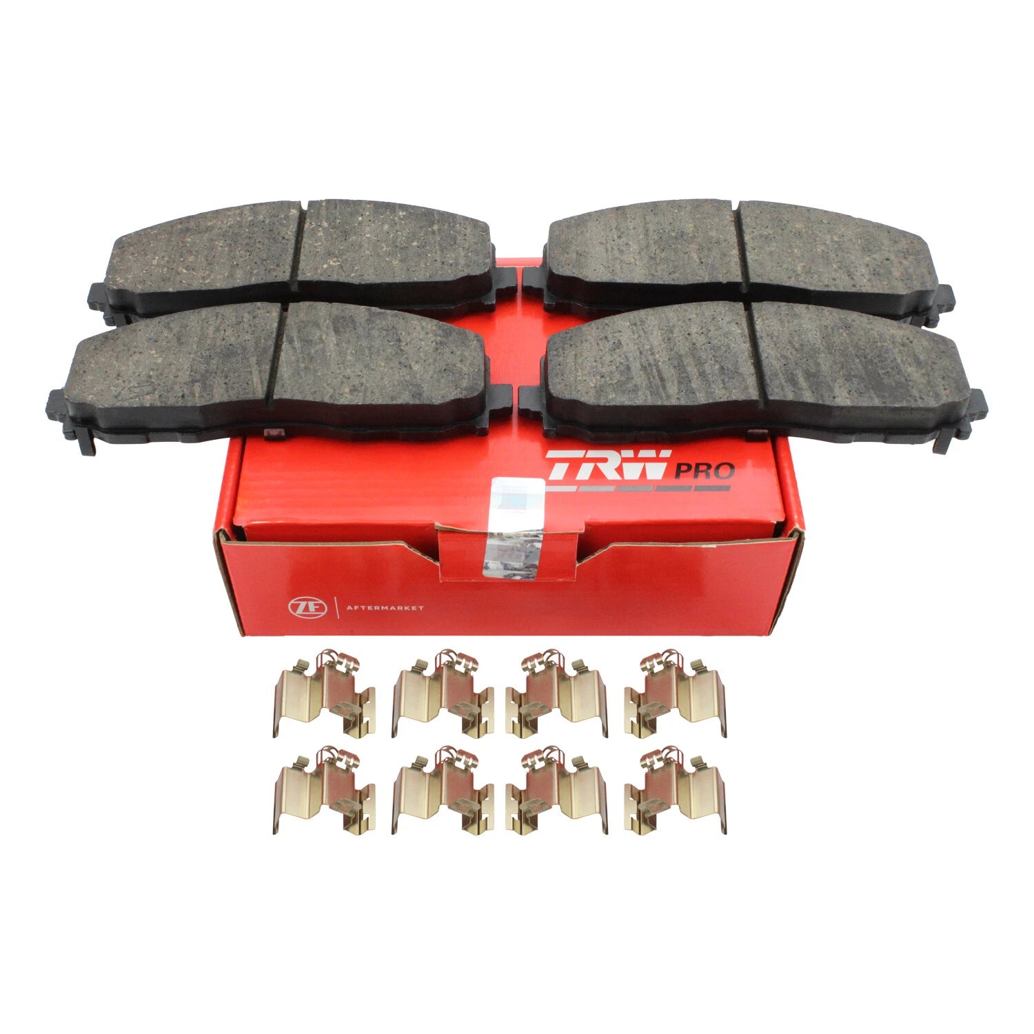 Set of 4 TRW Pro Front Ceramic Brake Pads & Clips for Chrysler Dodge Ram Jeep