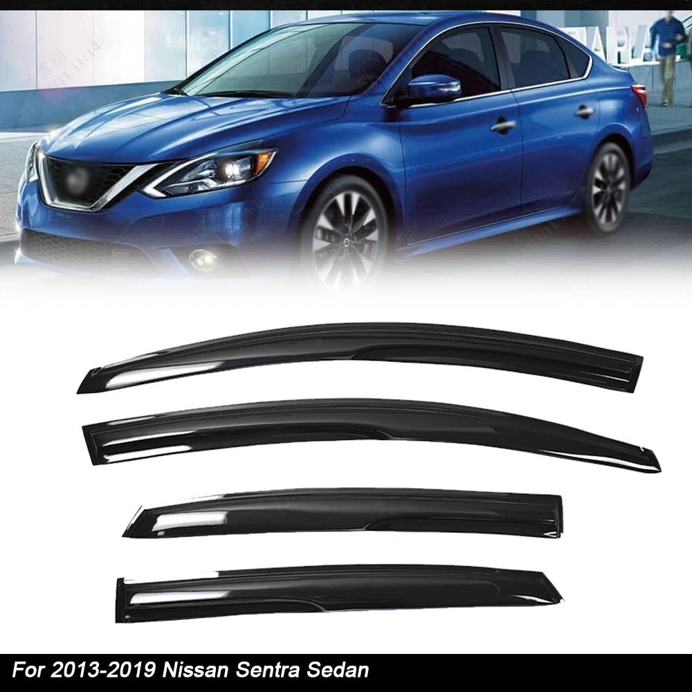 Window Visor for Nissan Sentra Sedan (2013–2019) JDM Wavy 3D Shade