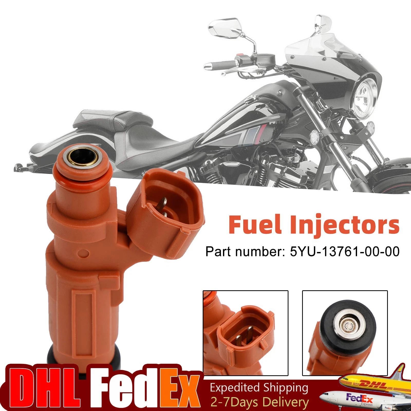 Fuel Injectors 5YU-13761-00-00 for Yamaha Stratoliner Raider Roadliner (2006–2017)