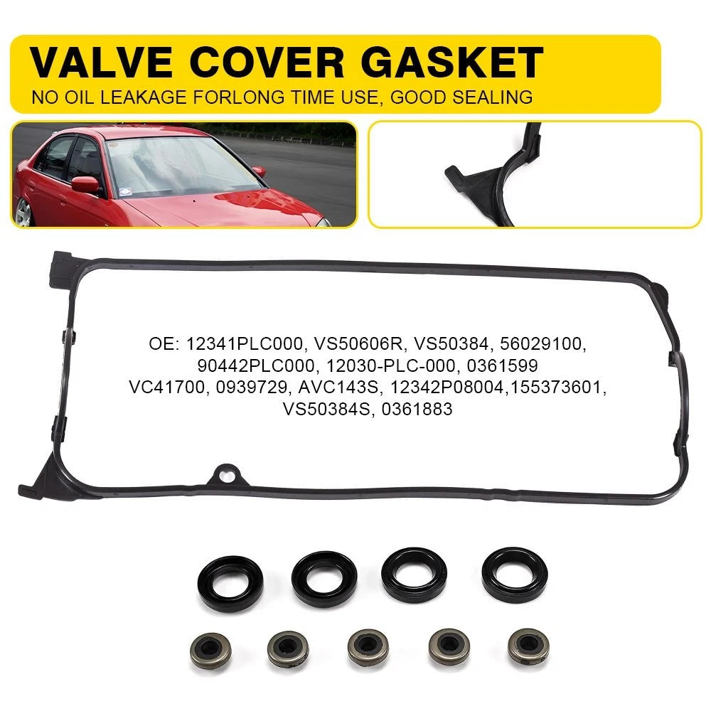 Valve Cover Gasket Set for Honda Civic 1.7L SOHC D17A1 D17A2 D17A6 D17A7 (2001–2005)