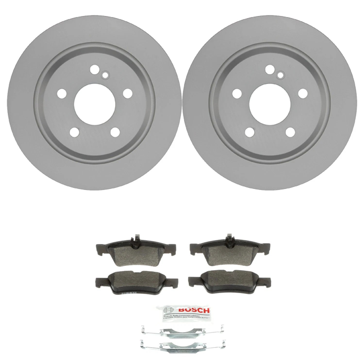 Bosch Rear Disc Brake Rotors & Ceramic Brake Pads Kit for Mercedes W221 S400 R230 SL550 (2007–2013)