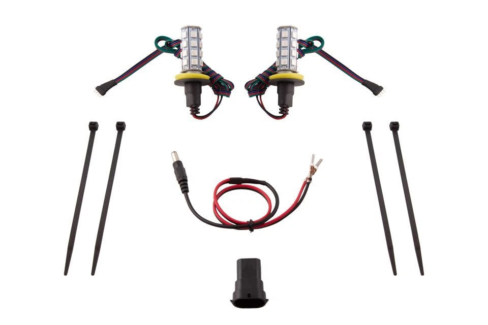 LED Fog DRL Bulbs SMD RGB Multicolor Kit for Diode Dynamics H8 H11 (—)