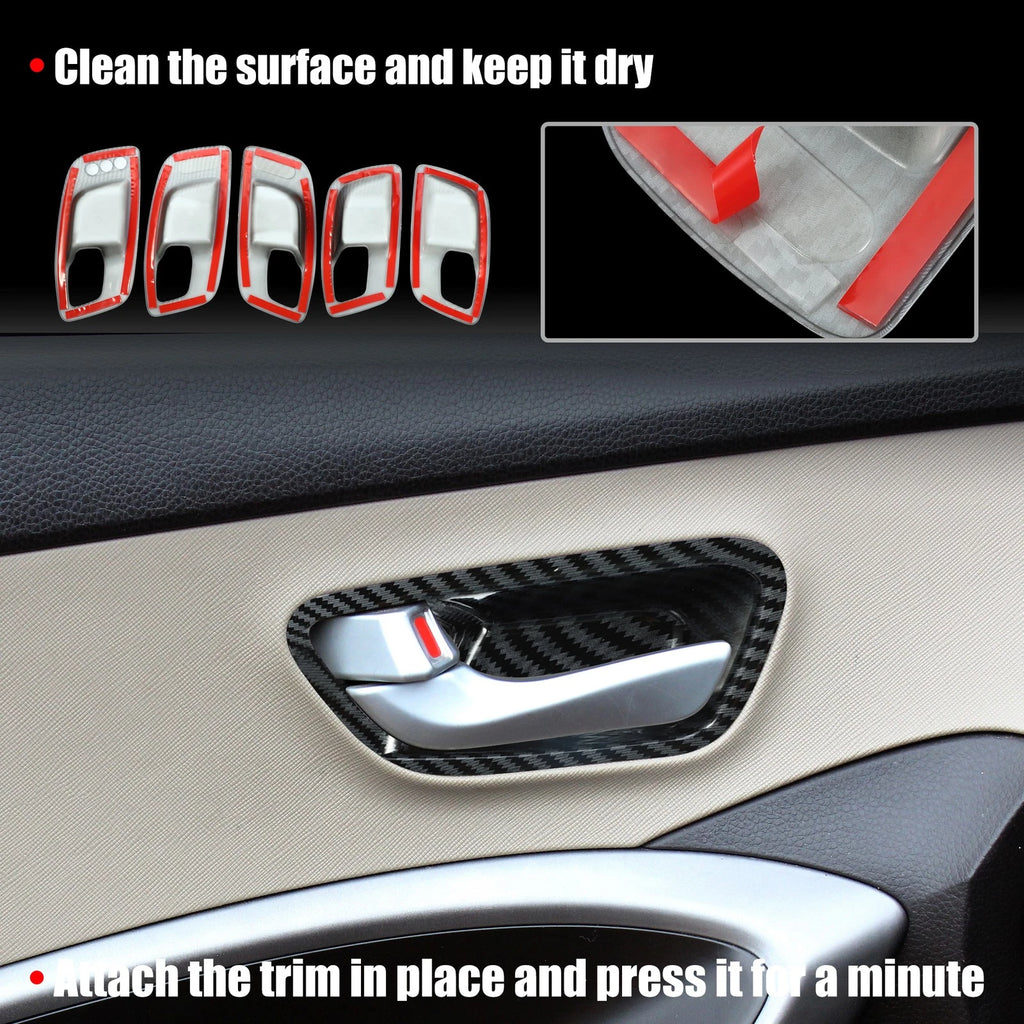 Set of 4 Carbon Fiber Inner Door Handle Bowl Covers for Dodge  767153534508