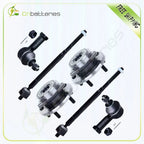 2 Front Wheel Hub & Bearing Assembly + 4 Tie Rods for Dodge Mitsubishi