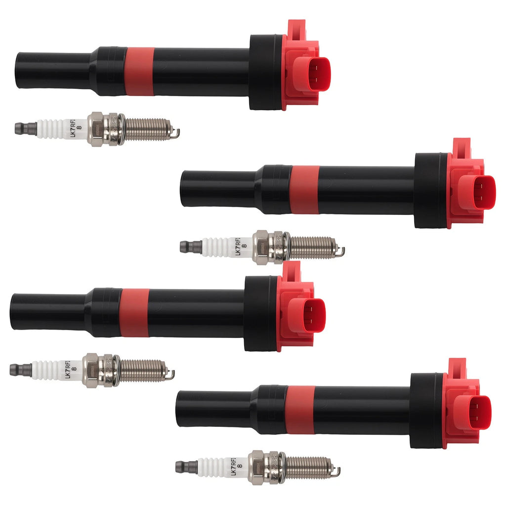 Set of 4 Ignition Coils + Spark Plugs for Hyundai Elantra GT Tucson Kia Forte5 Soul