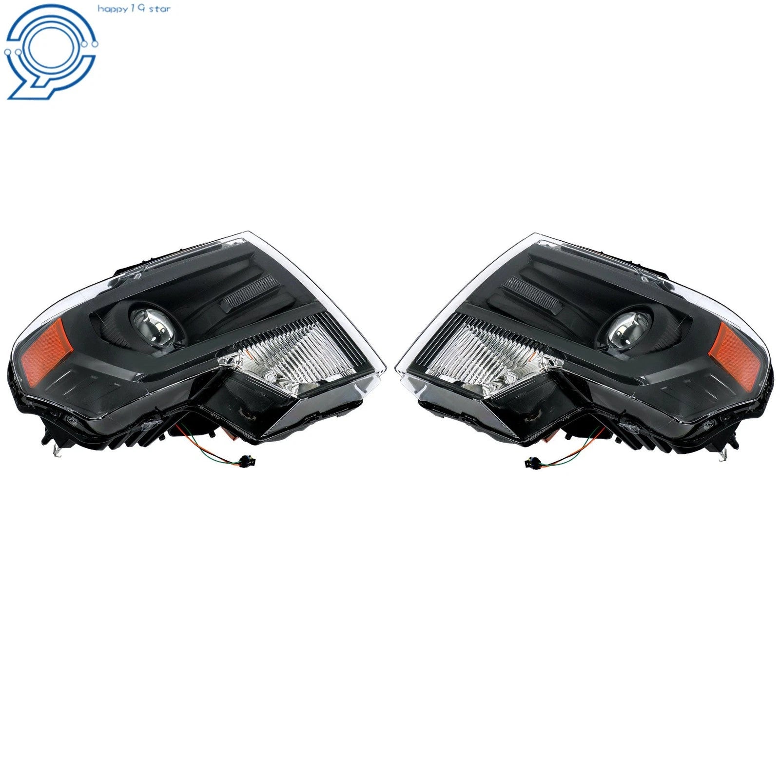 Set of 2 Black Projector Headlights for Ford F150 (2013-2014)