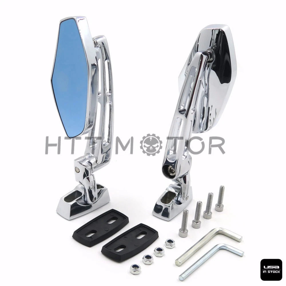 Chrome 6mm CNC Aluminum Rearview Side Mirrors for Yamaha XVS1100 (2000–2009)
