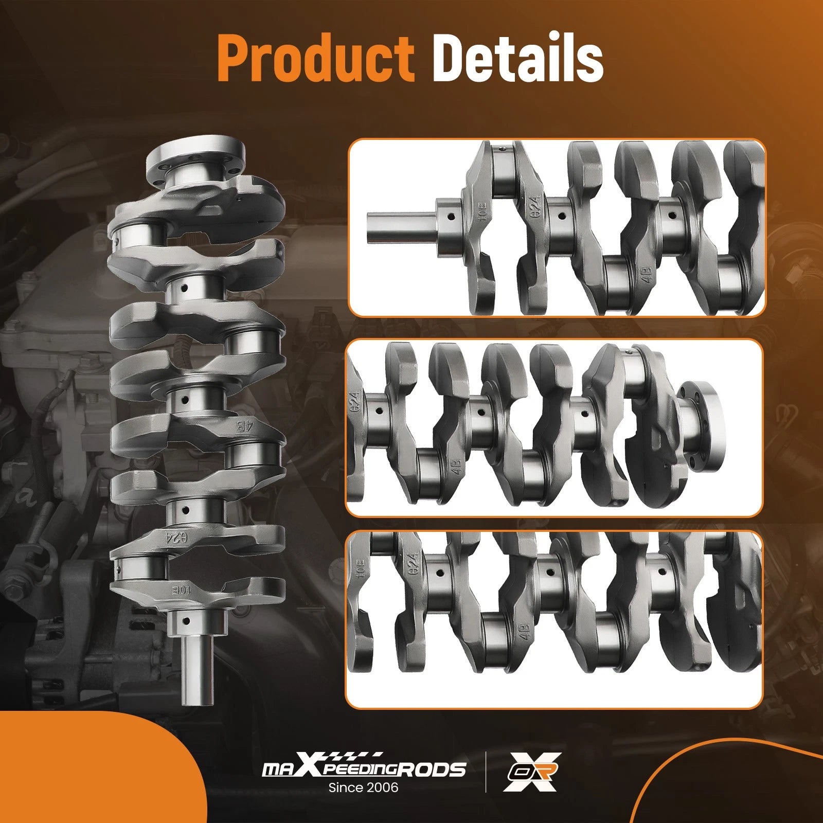 Engine Overhaul Kit with Crankshaft & 4X Con Rods for Hyundai KIA 2.4L