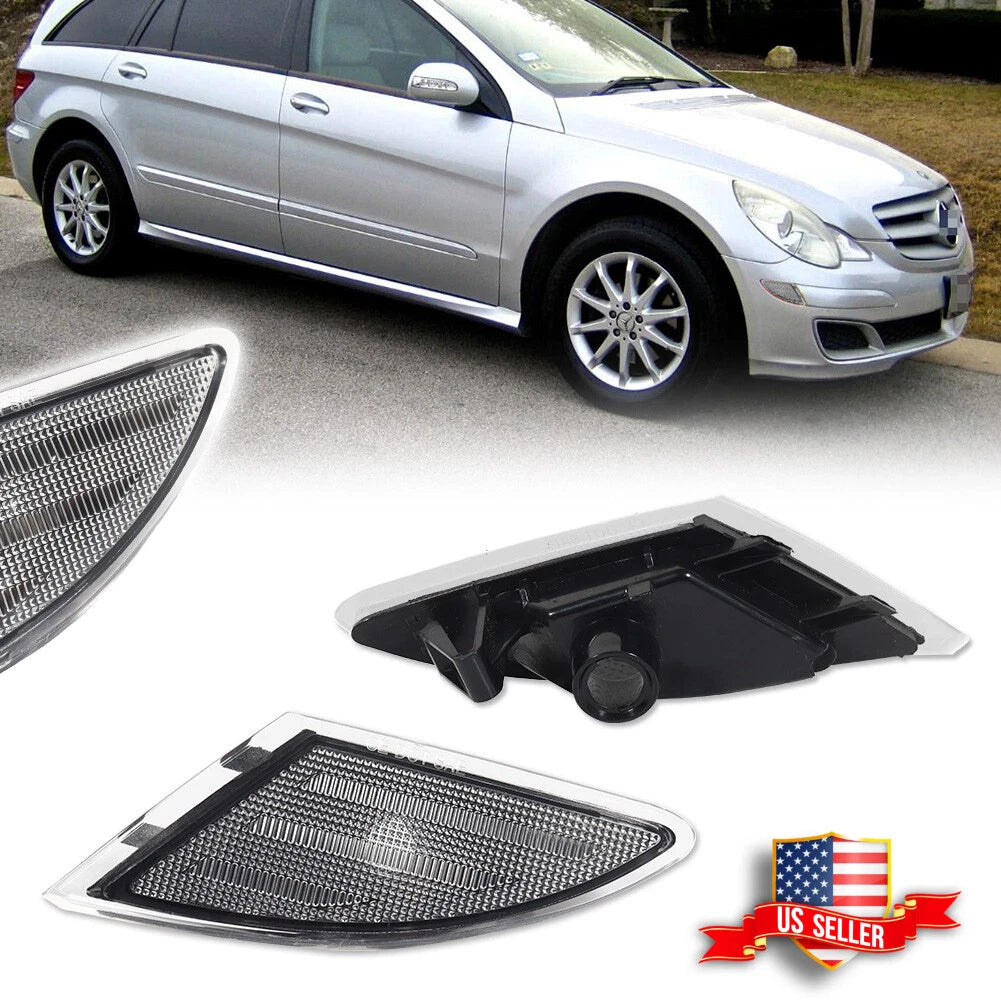 2X Euro Clear Lens Front Side Marker Light for Benz W251 R-Class (2006–2010)