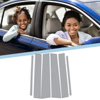 Set of 6 Car Pillar Window Trim Covers for Nissan Titan (2004–2015) Chrome