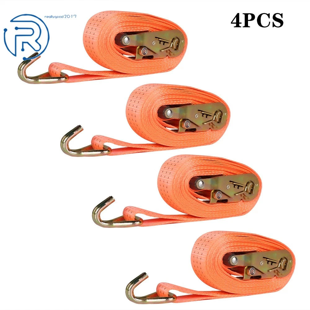 Set of 4 Heavy Duty Tie Downs for Universal Use (4000 lbs, 1.5" × 20')
