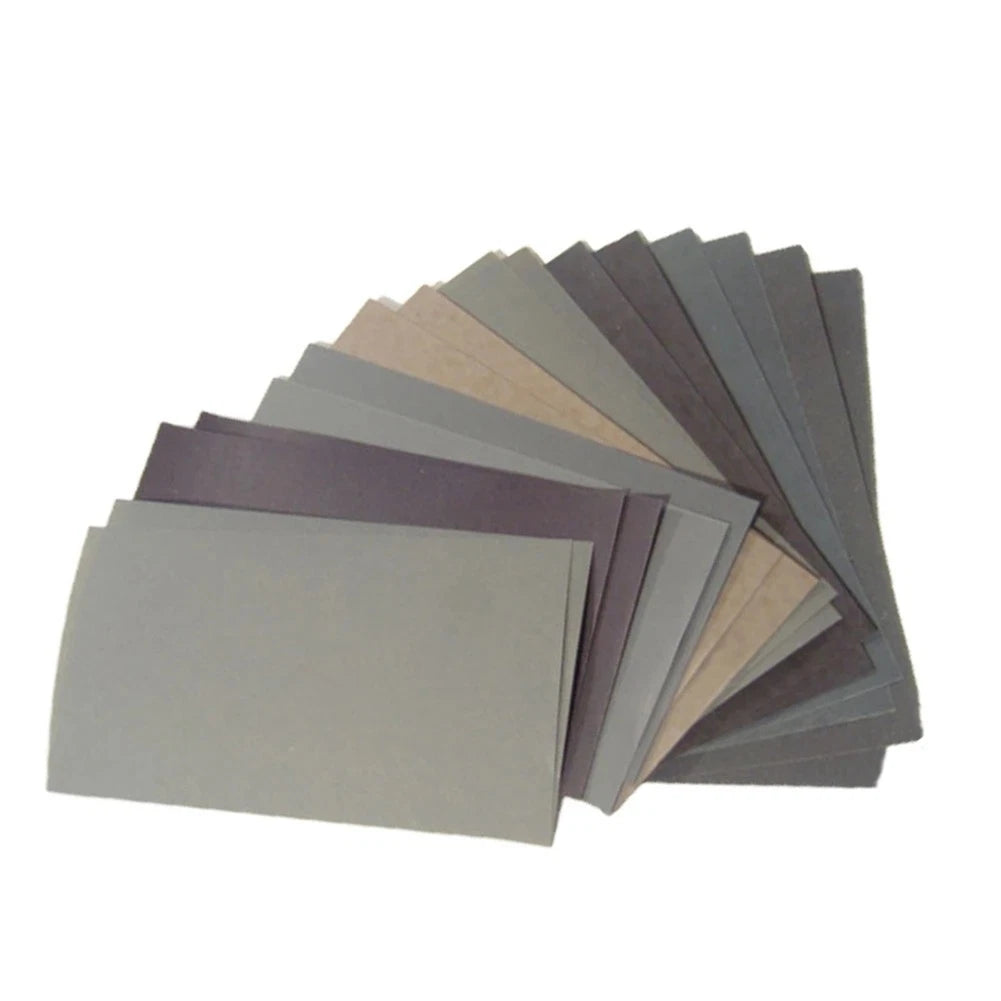 15 Sheets Wet Dry Sandpaper 400 to 3000 Grit for Wood Metal Plastic