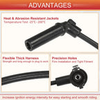 8 Pcs Spark Plug Wire Ignition Coil Cable for Ford Explorer, Mercury 5.0L (1991–2001)