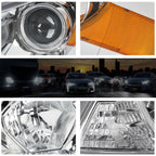 Projector Headlight for Honda Accord Coupe (2008–2012) Chrome Housing Amber Side